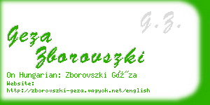 geza zborovszki business card